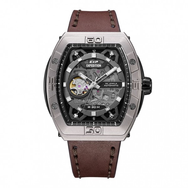 Expedition 6800 Silver Brown Leather Automatic MALTPBABO